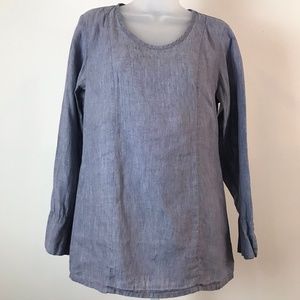 Flax Blue Linen Tunic S